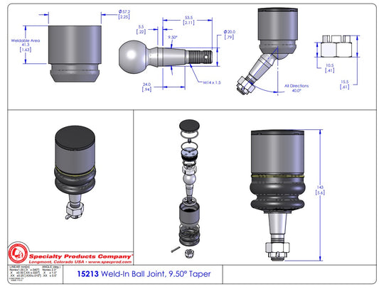 15213 SPC Performance Builder Ball Joint  for GM 1500 HD, 2500, 3500 / GM Avalanche 2500 / Suburban 2500 / Hummer H2 / Ram 1500 (Except Mega Cab)