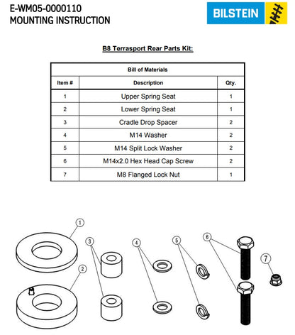 24-337472 Bilstein B8 TerraSport Rear Shock Absorber for 2022-2024 Ford Maverick