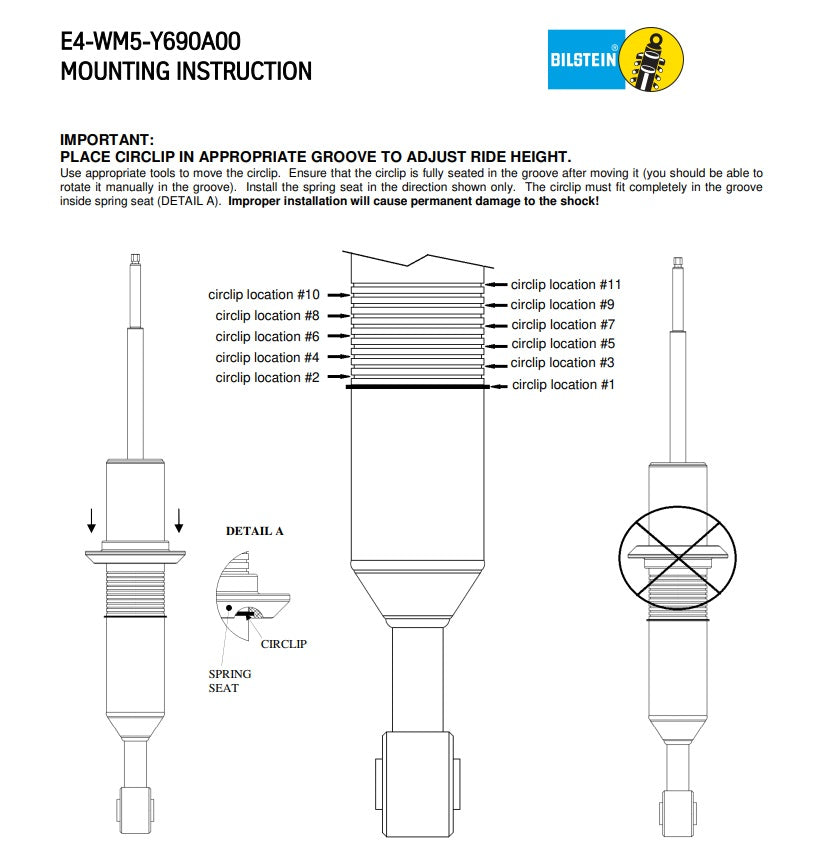 47-309975 Bilstein 6112 Suspension Kit for 05-23 Toyota Tacoma 6 Lug