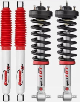 RS999949, RS55198 Rancho Front QuickLift Loaded Leveling Struts and Coil Spring Assembly with Rear RS5000 Shocks Kit for 2014-2018 Silverado 1500 - 2014-2018 Sierra 1500