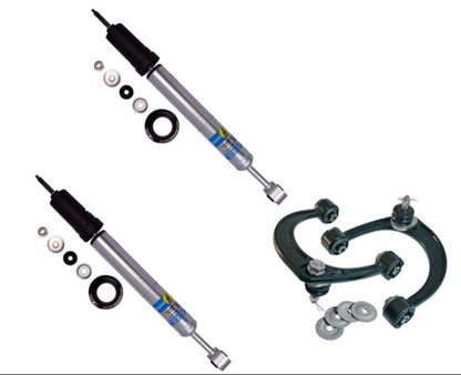 24-324359 Bilstein 5100 Series 2.5" Adjustable Front Shocks with 25470 SPC Upper Control Arm Kit for 2005-2015 Toyota Tacoma